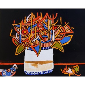 Anwar Maqsood, 18 x 24 Inch, Acrylic on Canvas, Calligraphy Painting, AC-AWM-087